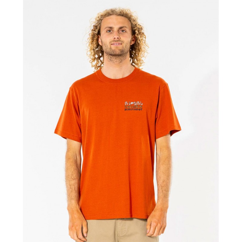 Camiseta Rip Curl Solid Rock Stacked Tee CTEWC9 8071 Dusted Earth